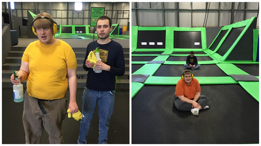 Brandon and Jordan end their volunteering shift